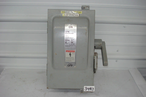 60 Amps 600 Volts Siemens  Type 12  3 Pole Non Fused Disconnect