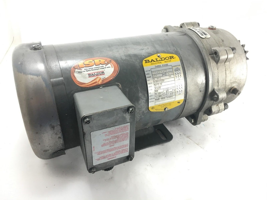 BALDOR 35A012W874 3PH 56C FR 1425RPM 1.5HP 190/380V W/ TOLEDO M164-F - USED