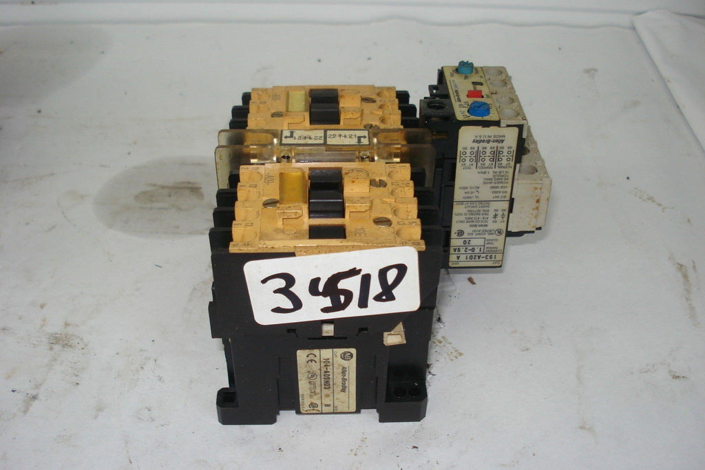104-A09Nd3 Series B Allen Bradley Reversing Contactor W/Overload Block 193-A201A