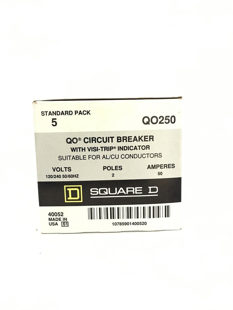 SQUARE D QO250 SET OF 3 CIRCUIT BREAKER 120/240V 50/60HZ 2 POLE 50AMP