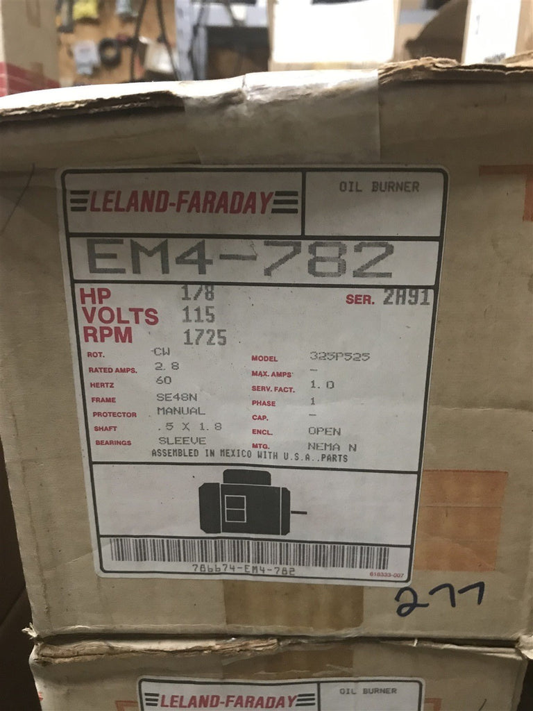 LELAND FARADAY EM4-782 1/8HP 115VOLTS 1725RPM 2.8AMP