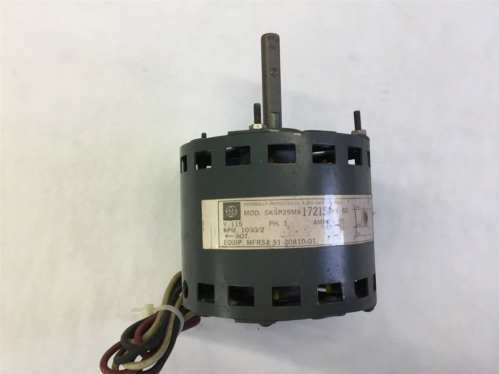 GE 5KSP29MK1721S AIR OVER MOTOR 115 VOLTS, 1050/2 ROM, 1/6 HP, SINGLE PHASE