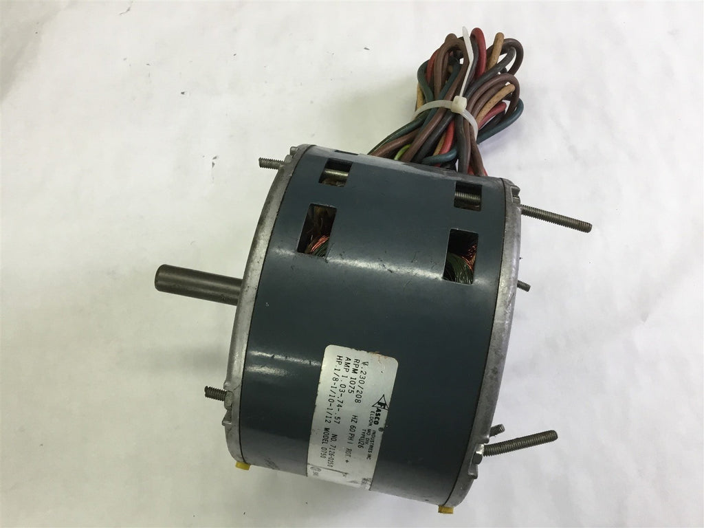 FASCO U26 D750 1/8-1/18-1/12 HP HVAC MOTOR 230/208 V 1075 RPM, SINGLE PHASE
