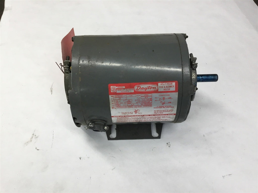 DAYTON 5K907D 1/4 HP FAN MOTOR 115 VOLTS, 1725 RPM, 4P, 48 FRAME, SINGLE PHASE