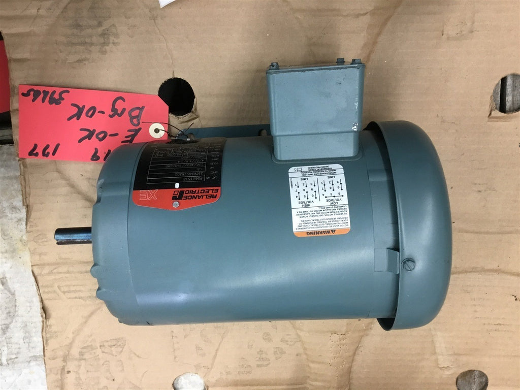 RELIANCE P56X1513AC 1.5 HP MOTOR 230/460 VOLTS, 3450 RPM, 2P, 56 FRAME, 3 PHASE