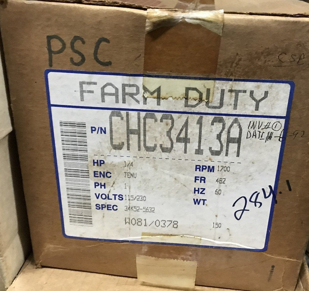 BALDOR CHC3413A FARM DUTY MOTOR 3/4HP TENV ENC 1700RPM 60HZ 115/230V
