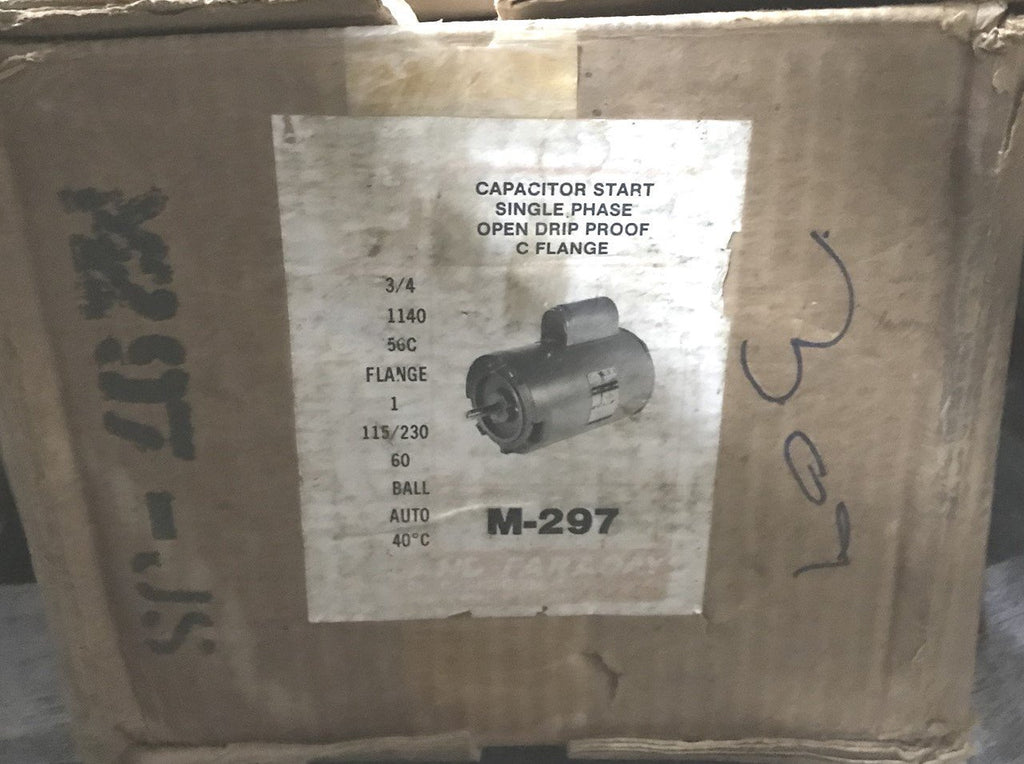 LELAND FARADAY M-297 SINGLE PHASE MOTOR 3/4HP 1140RPM 1PH