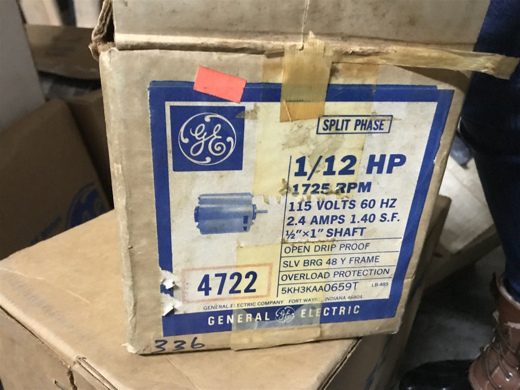 GENERAL ELECTRIC 4722 1/12HP 1725RPM 115V 60HZ 2.4AMP