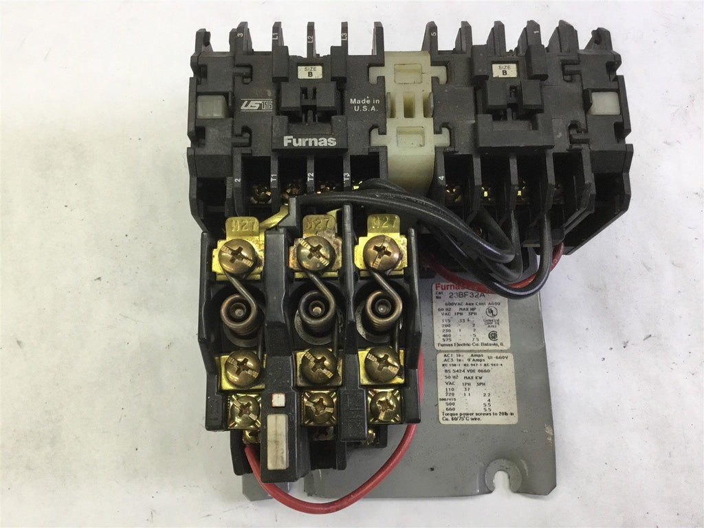 FURNAS 23BF32A REVERSING STARTER SIZE B 3 POLE 460 VOLT @ 5 HP