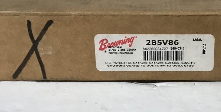 Browning 2B5V86 Split Taper Sheave 2 Groove, A B or 5V Belt Uses B Bushing