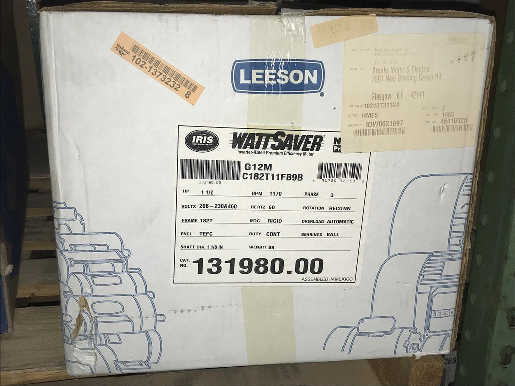 LEESON 131980.00 1 1/2HP 1170RPM 182TEFC 230/460V 3PH 60HZ