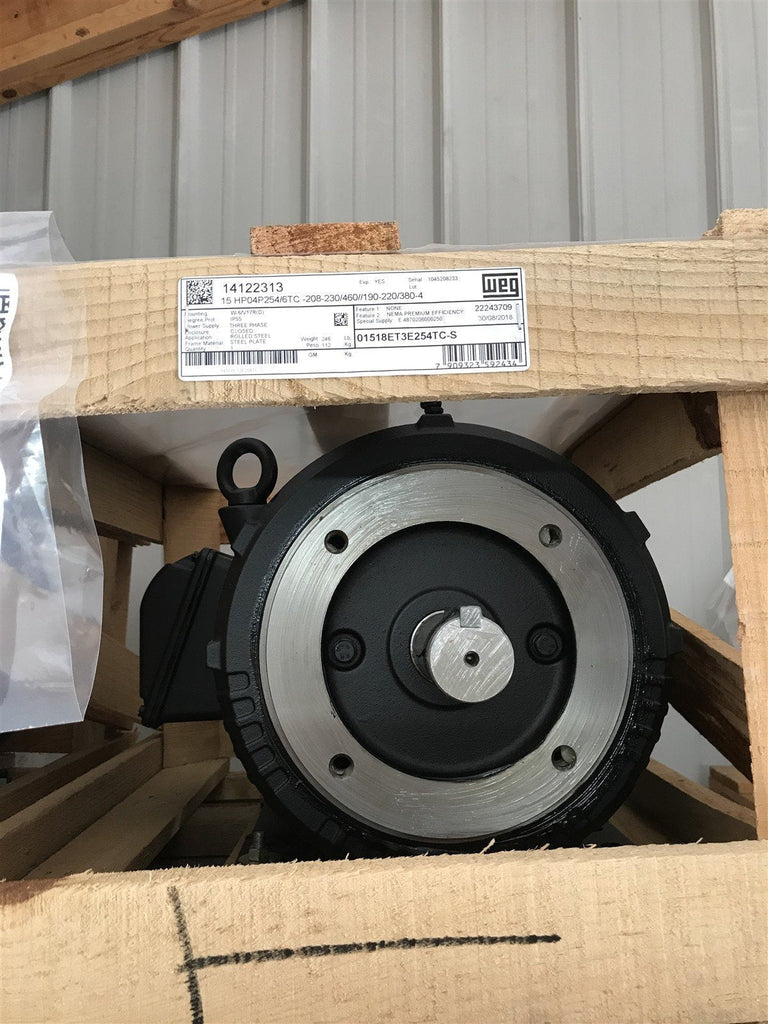 WEG 02018ET3E256TC-W22 20 HP 4P 254/6TC 3Ph 208-230/460//380 V 60 Hz
