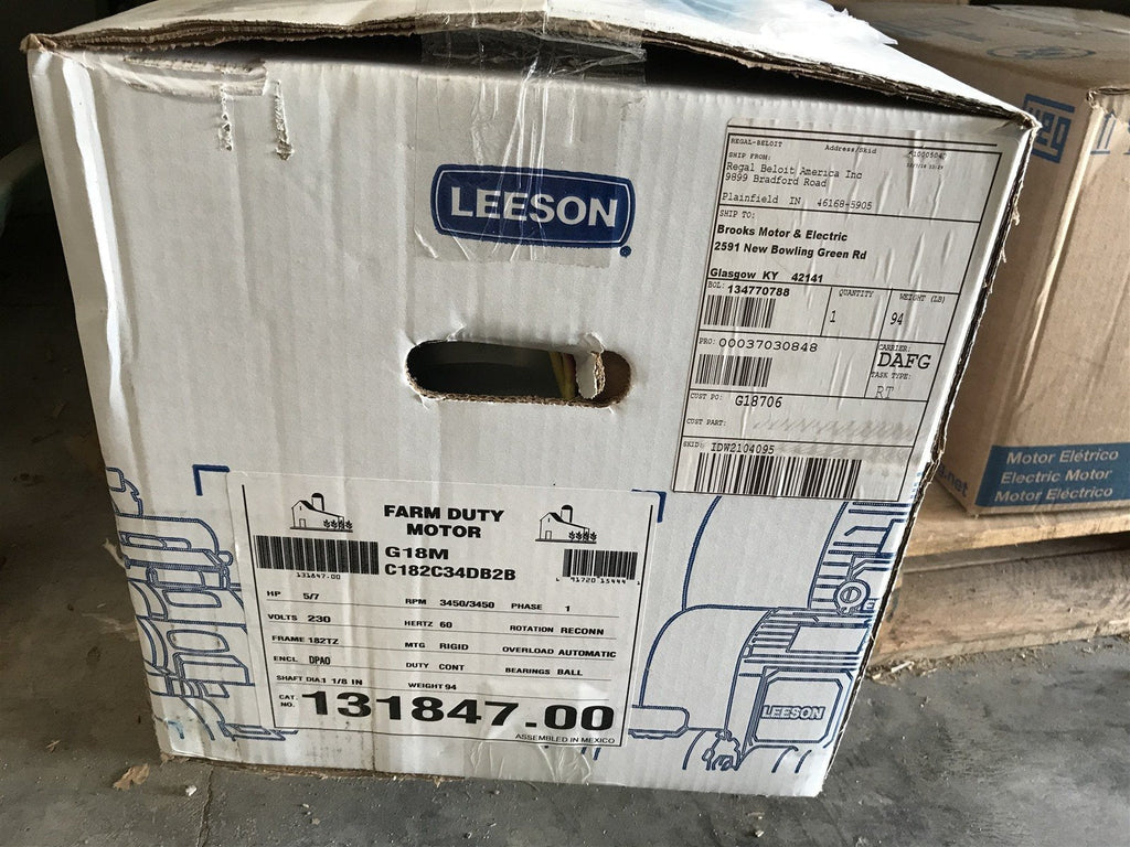 LEESON 131847.00 5-7HP 3450RPM 230V 1PH 60HZ AUTOMATIC MOTOR