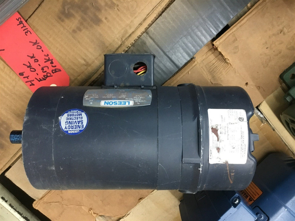 LEESON 121678.00 1 HP AC BRAKE MOTOR 208-230/460 VOLTS, 1800 RPM, 4P,