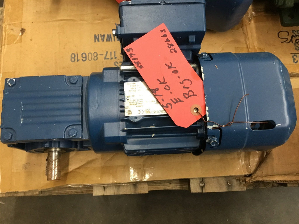 SEW EURODRIVE W20DRS71S4BE05HR .25 AC BRAKE GEAR MOTOR 230/460 VOLT 1700/207 RPM