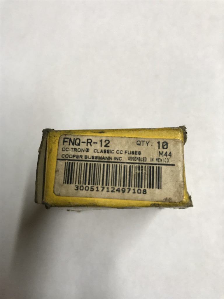 BUSSMAN FNQ-R-12 12 Amp 600V Midget Time-Delay Class CC Fuse LOT OF 4
