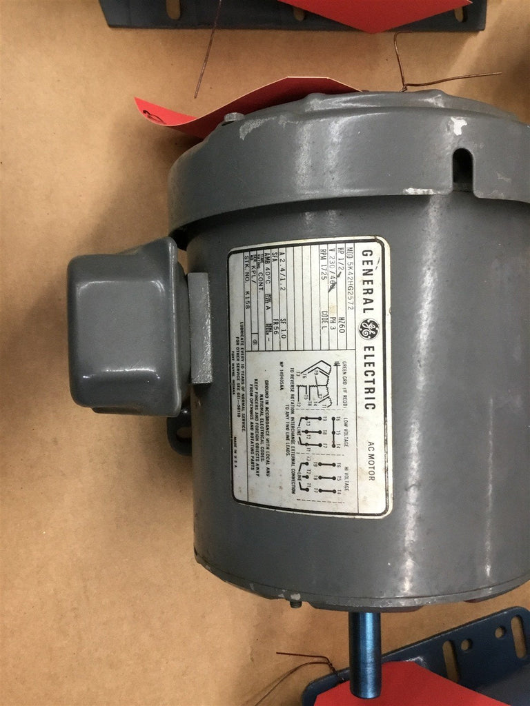 GENERAL ELECTRIC 5K42HG2572 1/2 HP AC MOTOR 230/460 V, 1725 RPM, 4P, 56 FRAME