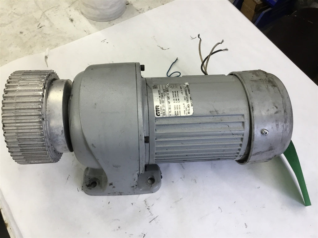 NISSEI 73521166001 0.4KW 4P 60:1 RATIO 220 V 1.8 AMP, 1710 RPM
