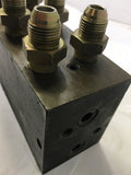HYDRAULIC MANIFOLD WITH FITTINGS AS PICTURED--NO DATA PLATE