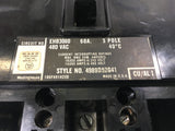 WESTINGHOUSE EHB3060 60 AMP 3 POLE CIRCUIT BREAKER 480 VAC