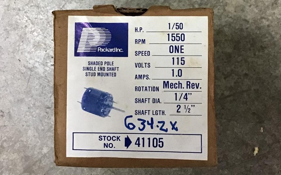 PACKARD 41105 115V 1550 RPM 1/50 HP 1 AMP