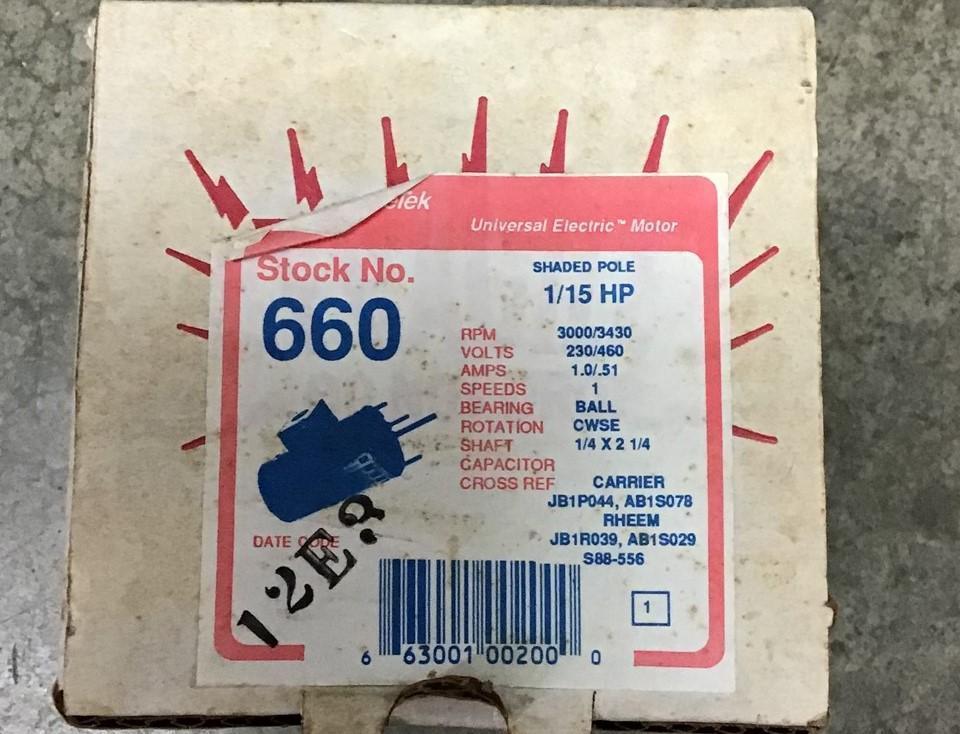 MAGNETEK CENTURY 660 SHAD POLE MOTOR 3000/3430 RPM 230/460V 1-5 AMP 1 SPD