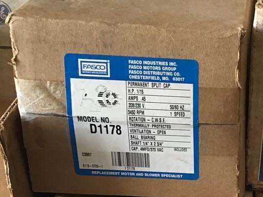FASCO D1178 1/15 HP MOTOR