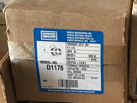 FASCO D1178 1/15 HP MOTOR