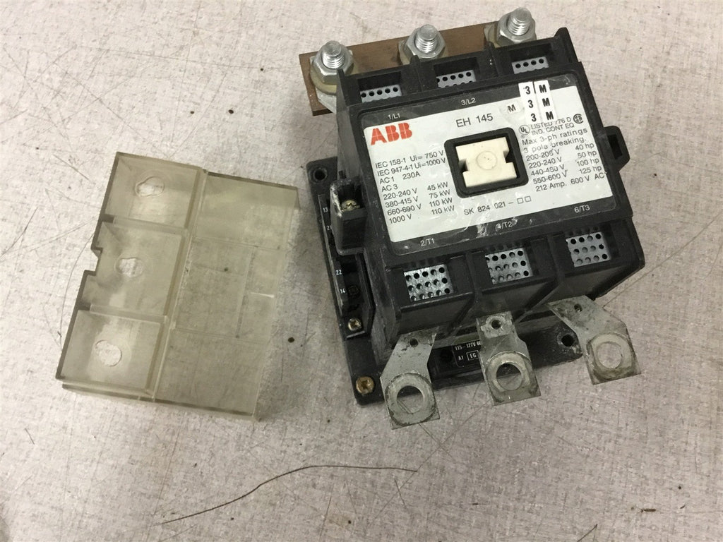 ABB EH145 CONTACTOR 600 VOLTS @ 125 HP 3 POLE 115-127 VOLT COIL