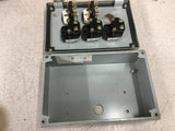 3 PILOT LIGHTS , 2 SELECTOR SWITCHES MOUNTED IN HOFFMAN E-6PB ENCLOSURE