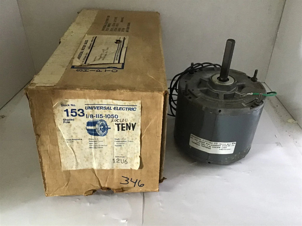 UNIVERSAL ELECTRIC 153 1/8 HP 115 VOLTS 1050 RPM