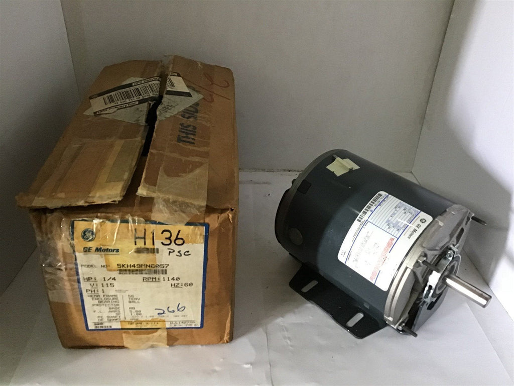 GENERAL ELECTRIC 5KH49MN6057 1/4 HP 115 VOLTS 1140 RPM SINGLE PHASE 56 FR