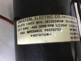 UNIVERSAL ELECTRIC JA1C634DV 1/125 HP 115 VOLTS, 3000 RPM, .46 AMP