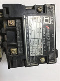 SQUARE D 8536 SB02 NEMA SIZE 0 STARTER 460V @ 5 HP 120 VOLT COIL