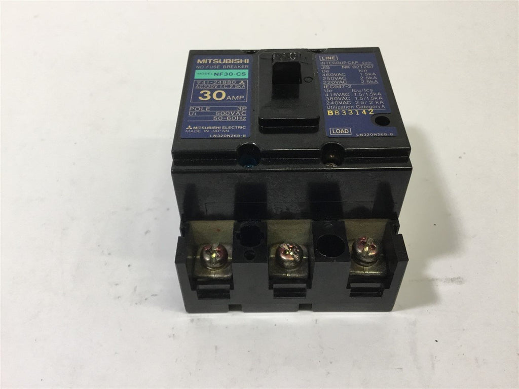 MITSUBISHI NF30-CS 30 AMP CIRCUIT BREAKER 3P 460 VOLTS