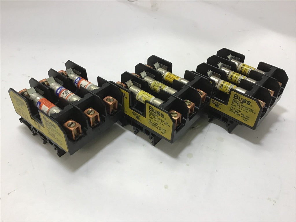 BUSSMANN BC6033B FUSE BLOCK 30 AMP 600 VOLTS LOT OF 3