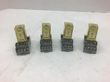 Idec RY4S Relay with BAse 120 Vac Lot of 4