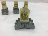 Idec RY4S Relay with BAse 120 Vac Lot of 4