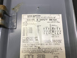 SQUARE D HU361AWK HEAVY DUTY SAFETY SWITCH 30AMP 600V AC 30HP MAX 3PH SER E1