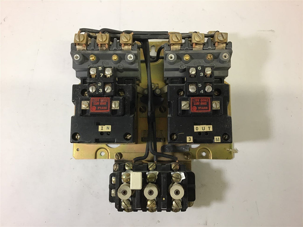 ALLEN-BRADLEY 705X-BOD NEMA SIZE 1 REVERSING STARTER 460V @ 10 HP 120V COIL