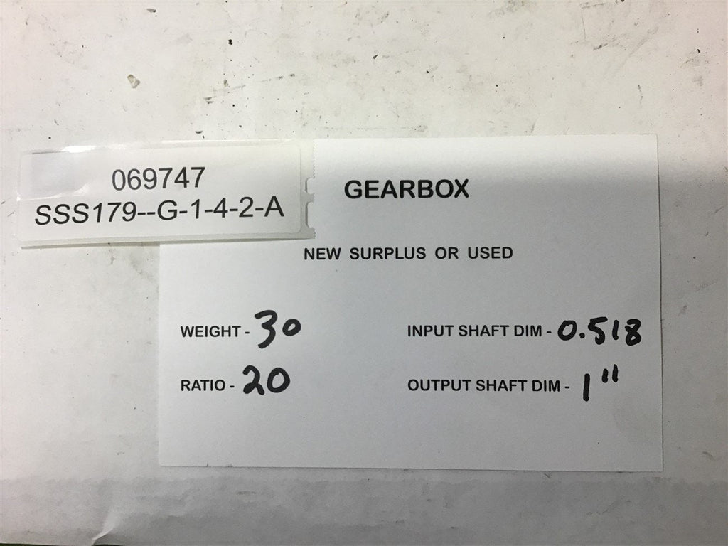 GROVE GEAR GRG-TMQ821-20-L-56 LEFT ANGLE GEAR REDUCER 20:1 RATIO, 1.584 IN HP