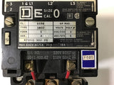 SQUARE D 8536 SB02 NEMA SIZE 0 STARTER 5 HP 460 VOLTS, 120 VOLT COIL STARTER