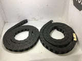 IGUS ENERGY CHAIN LOT OF 2- 9'3" AND 8'6" CABLE TRACK 200-03-100 WITH BRACKET