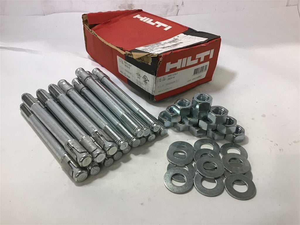 HILTI KB3 5/8X7 BOX OF 15 ANCHOR EXPANDING CONCRETE KWIK BOLT BME