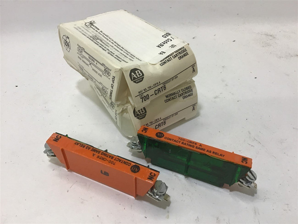ALLEN-BRADLEY 700-CRT6 NORMALLY CLOSED CONTACT CARTRIDGE ORANGE LOT OF 2--