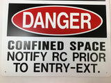 UTC ZZ571 DANGER CONFINED -SPACE SIGN LOT OF 10