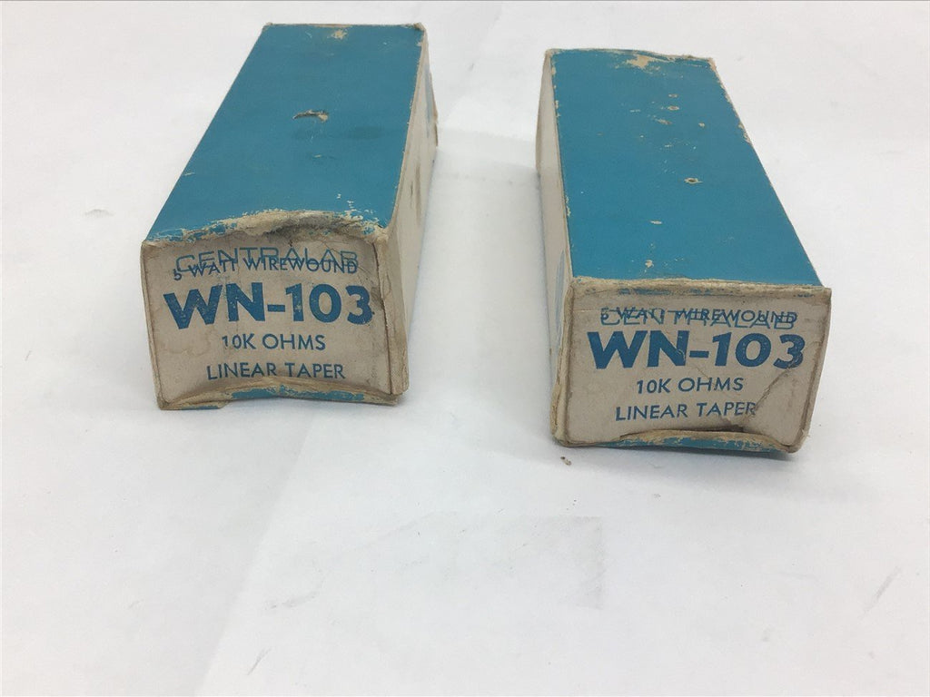 Centralab WN-103 10K Ohms Linear Taper Lot of 2
