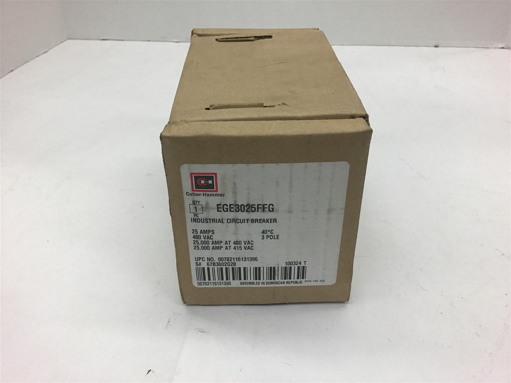 Cutler-Hammer EGE3025FFG Industrial circuit Breaker 25 Amps 3 Pole 480 Vac