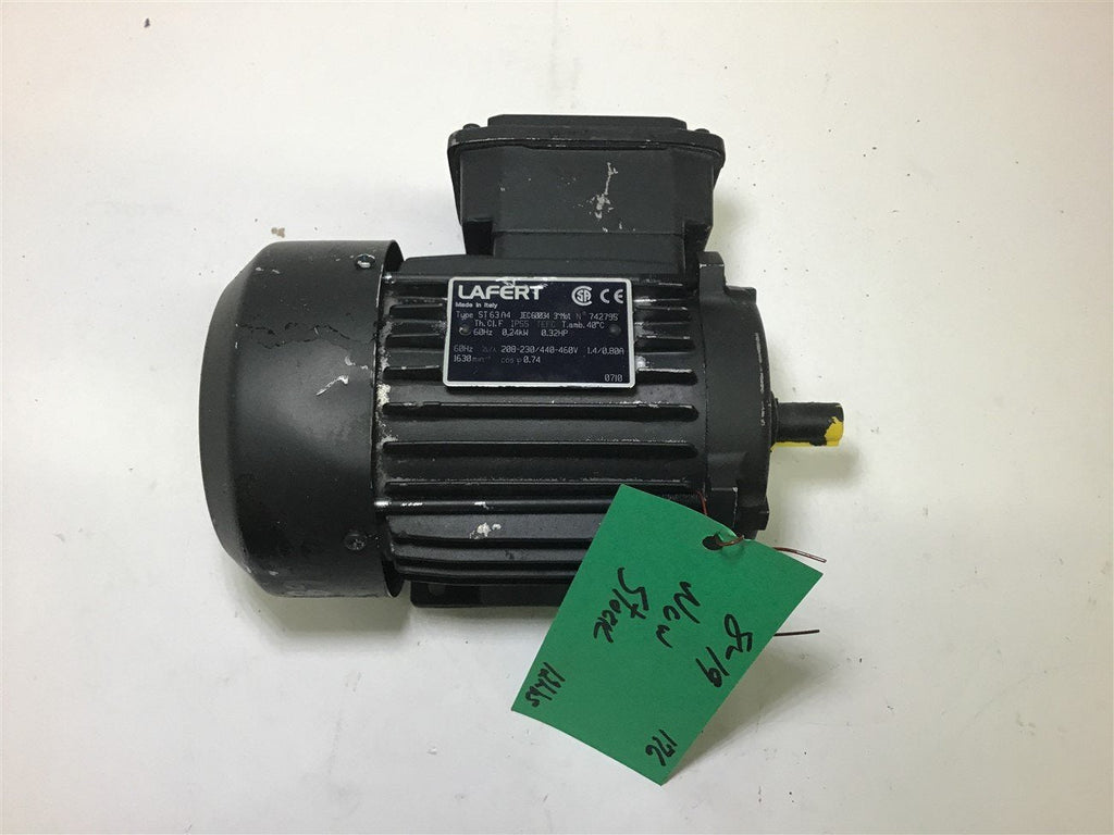 LAFERT ST63A4 0.32 HP 208-230/440-460 VOLTS 1630 RPM 3 PHASE