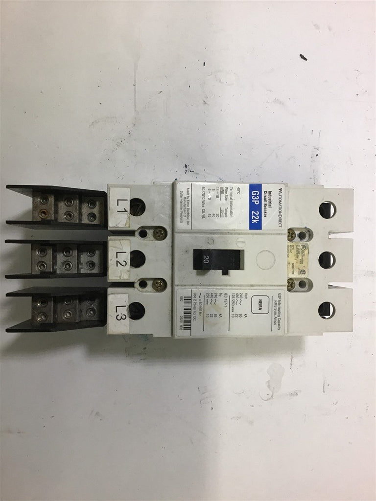 EATON G3P 20 AMP CIRCUIT BREAKER